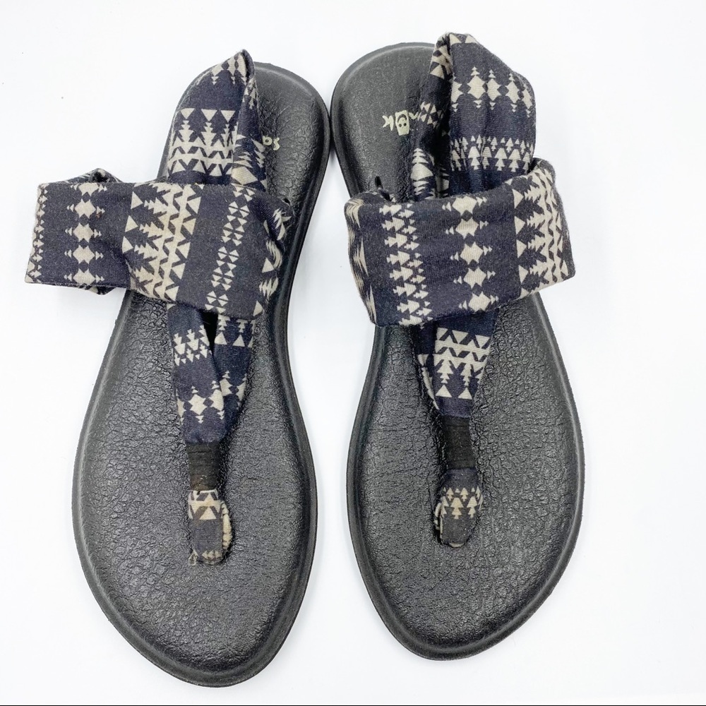Sanuk Printed Yoga Sling Thong Sandal Size 7